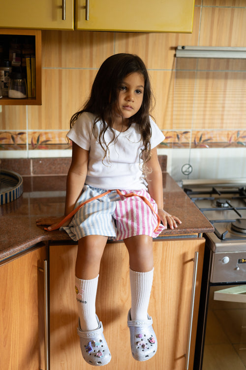 StripeStripe Shorts (Beige & Pink)