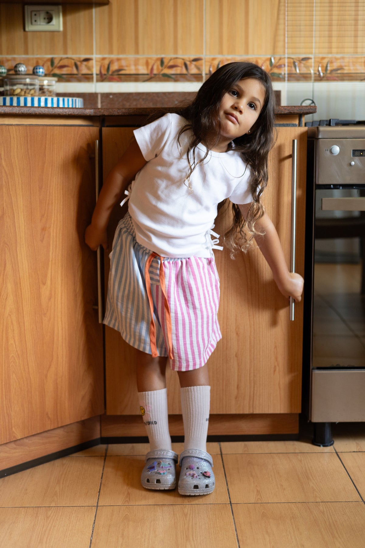 StripeStripe Shorts (Beige & Pink)